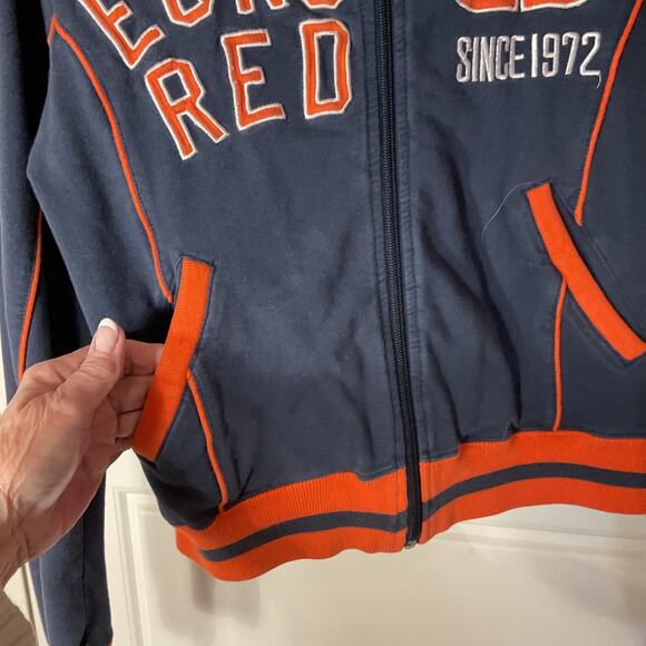 Eckored Blue Orange Vintage Zip Pockets Rhino Logo Track Jacket S - Picture 2 of 7